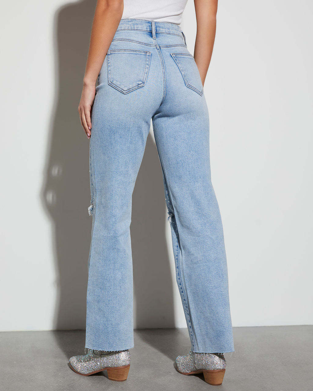 Wilda Icon Diamonte Straight Leg Jeans-Matylis