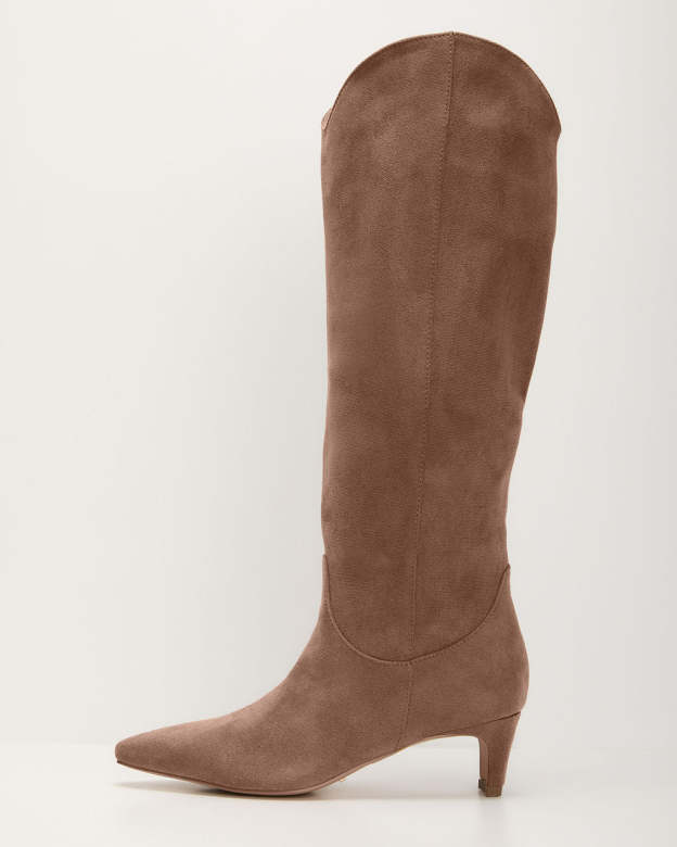 Tread Lightly Kitten Heel Knee High Boots-Matylis