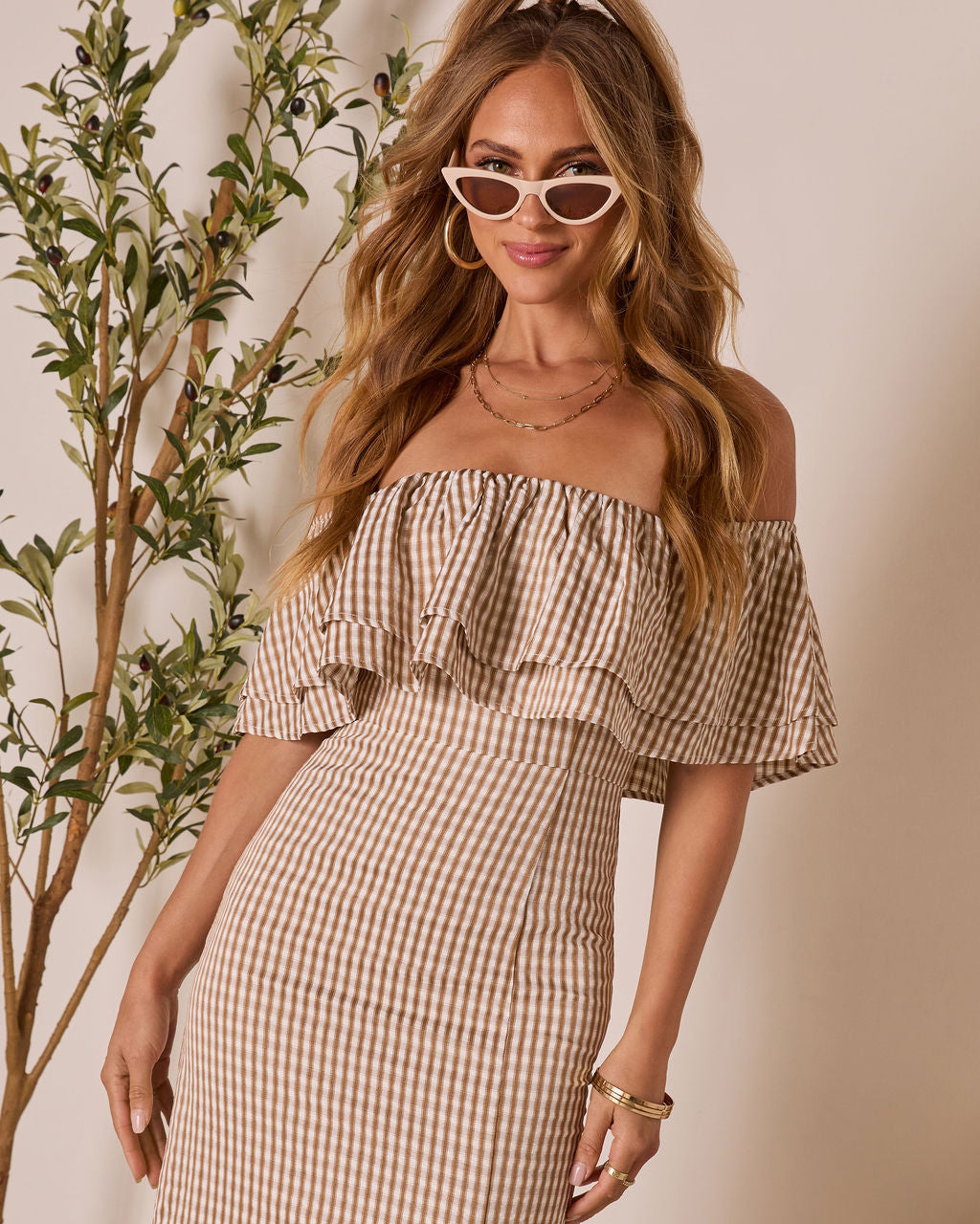 Timeless Beauty Ruffle Off The Shoulder Maxi Dress-Matylis