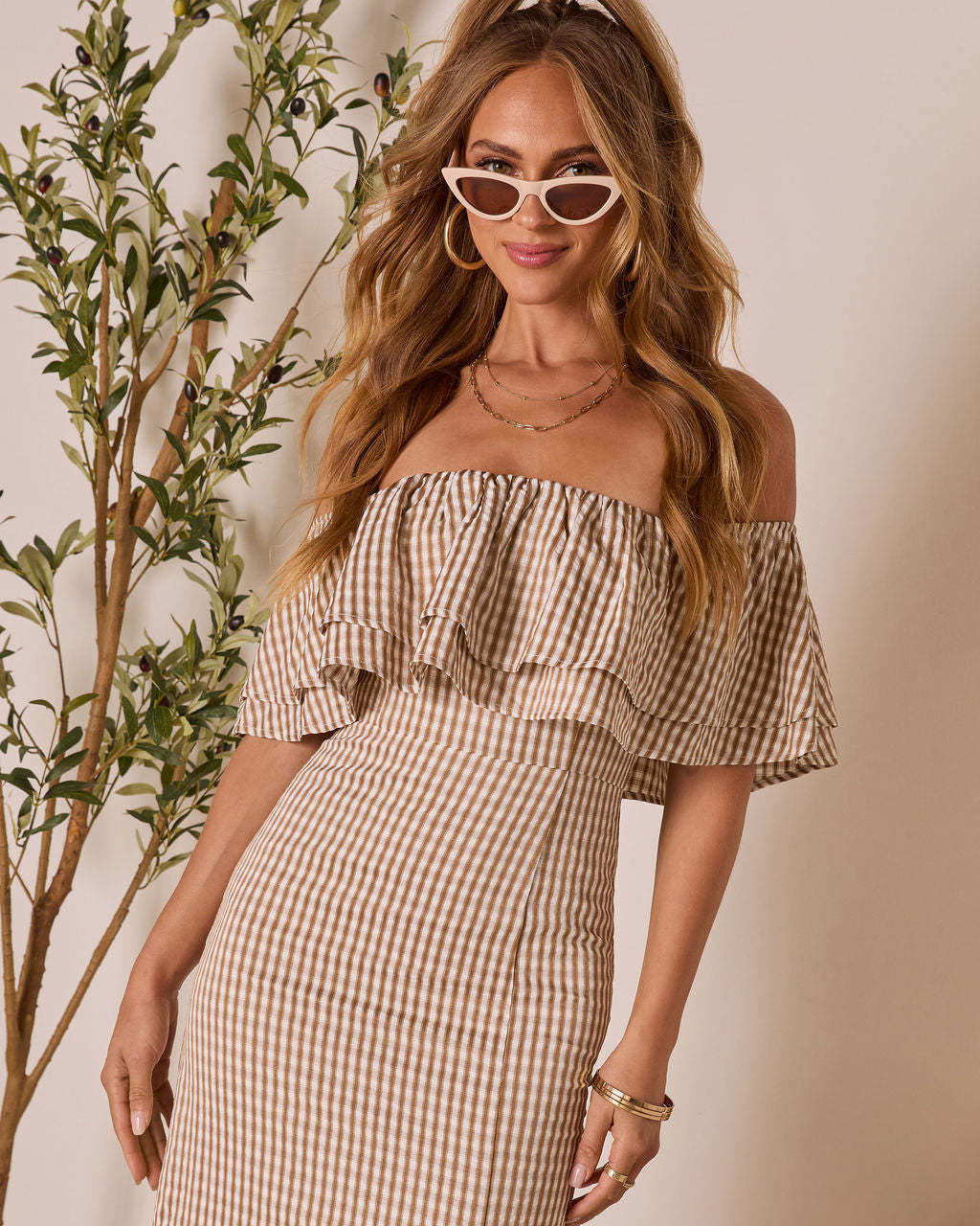 Timeless Beauty Ruffle Off The Shoulder Maxi Dress-Matylis