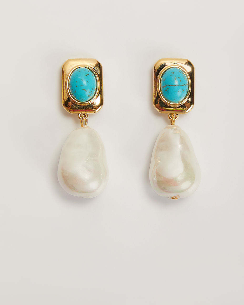 Tidal 18k Gold Plated Drop Earrings-Matylis