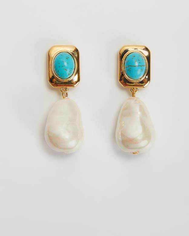 Tidal 18k Gold Plated Drop Earrings-Matylis