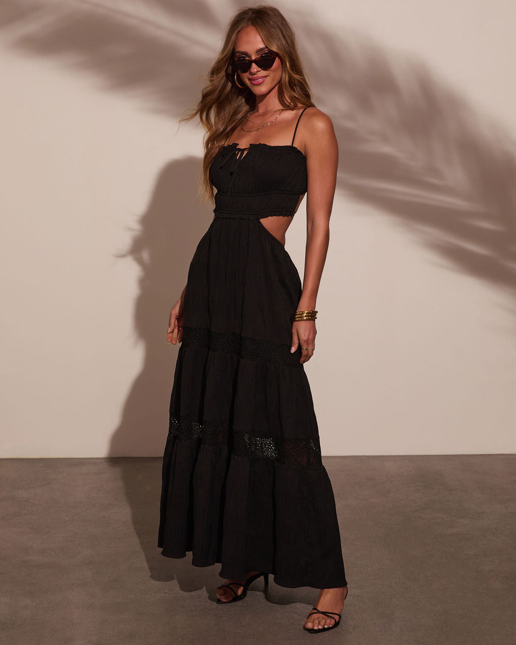Valina Tiered Cut Out Maxi Dress-Matylis