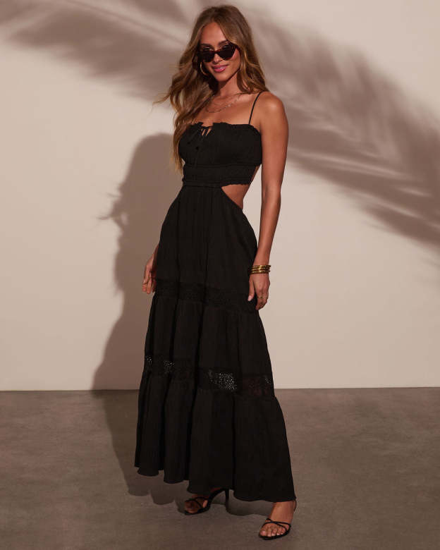 Valina Tiered Cut Out Maxi Dress-Matylis