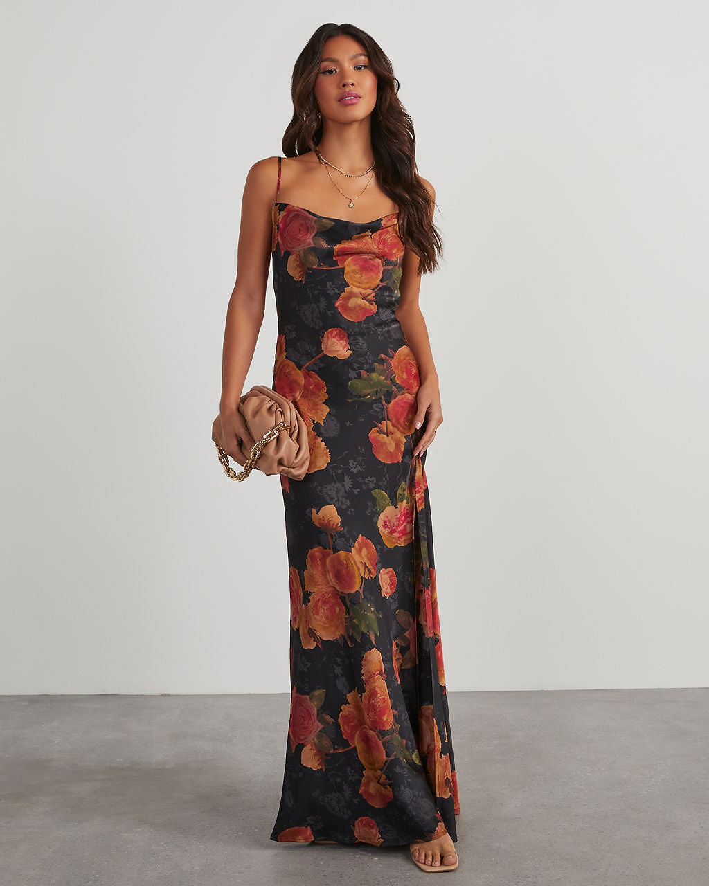 Tracey Floral Slip Maxi Dress-Matylis