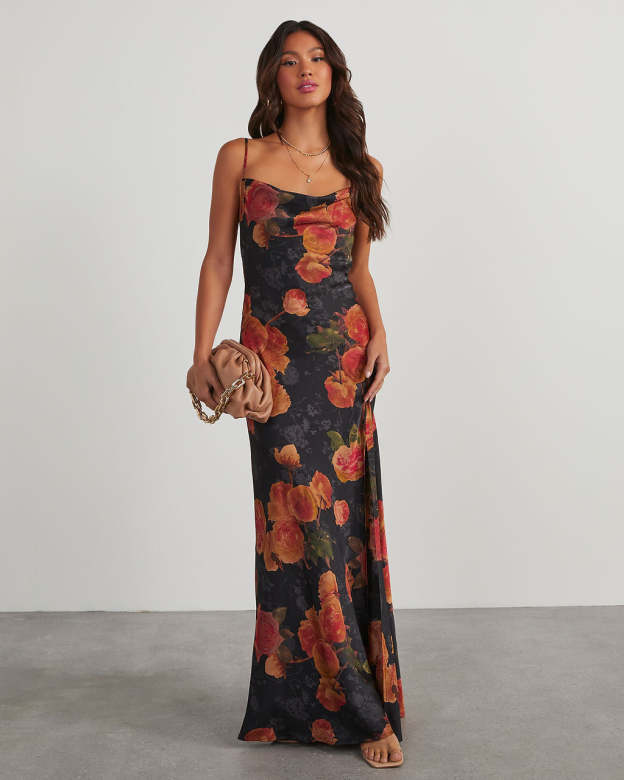 Tracey Floral Slip Maxi Dress-Matylis