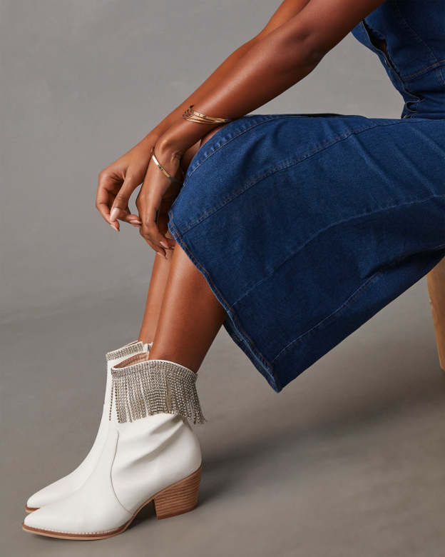 Womack Fringe Tassel Ankle Boots-Matylis