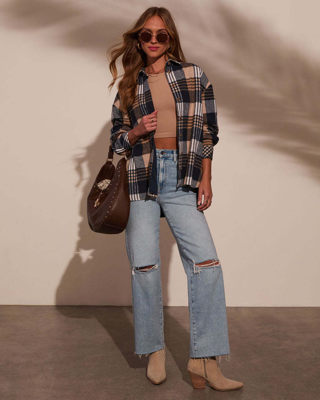 Tucker Plaid Shacket-Matylis