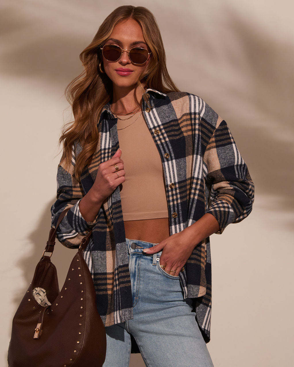Tucker Plaid Shacket-Matylis