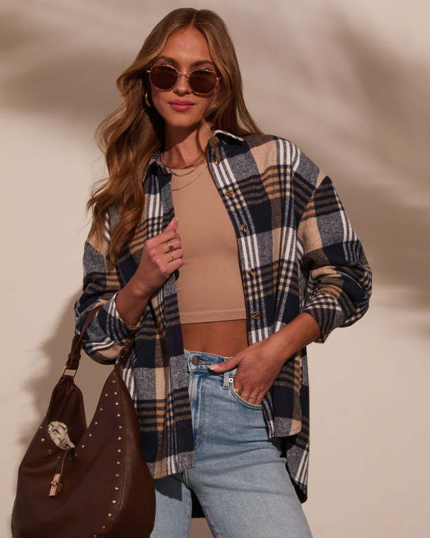 Tucker Plaid Shacket-Matylis