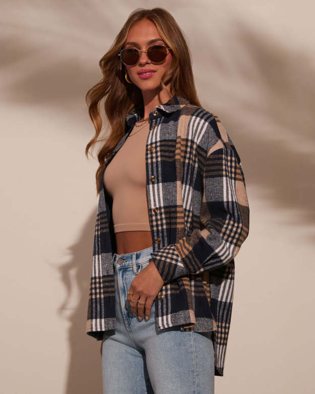 Tucker Plaid Shacket-Matylis