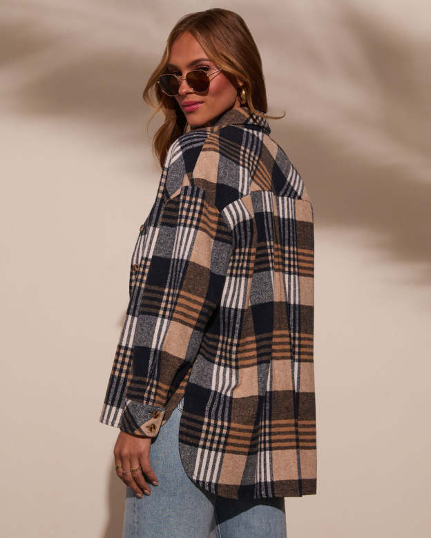 Tucker Plaid Shacket-Matylis
