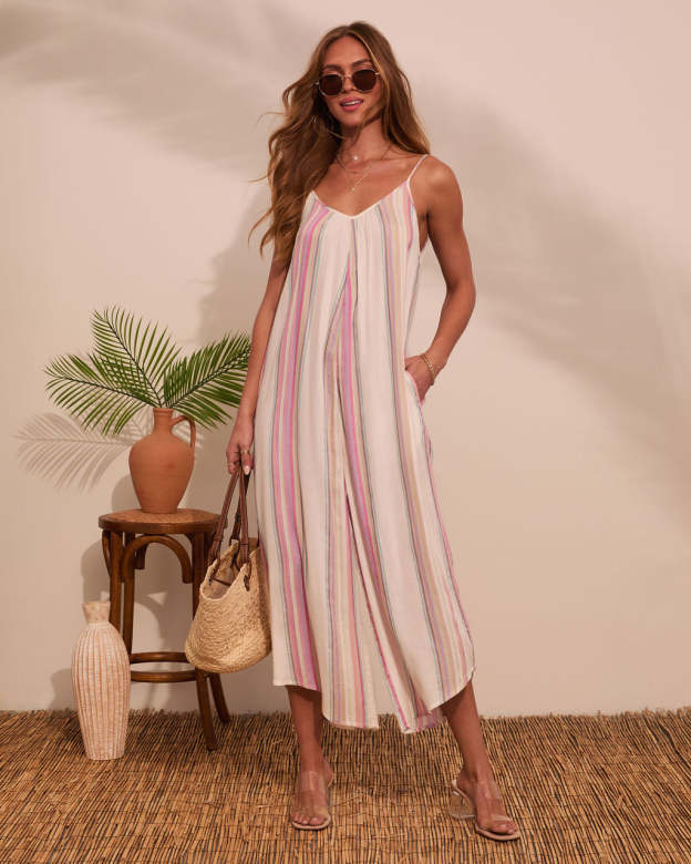 Trevi Striped Linen Jumpsuit-Matylis