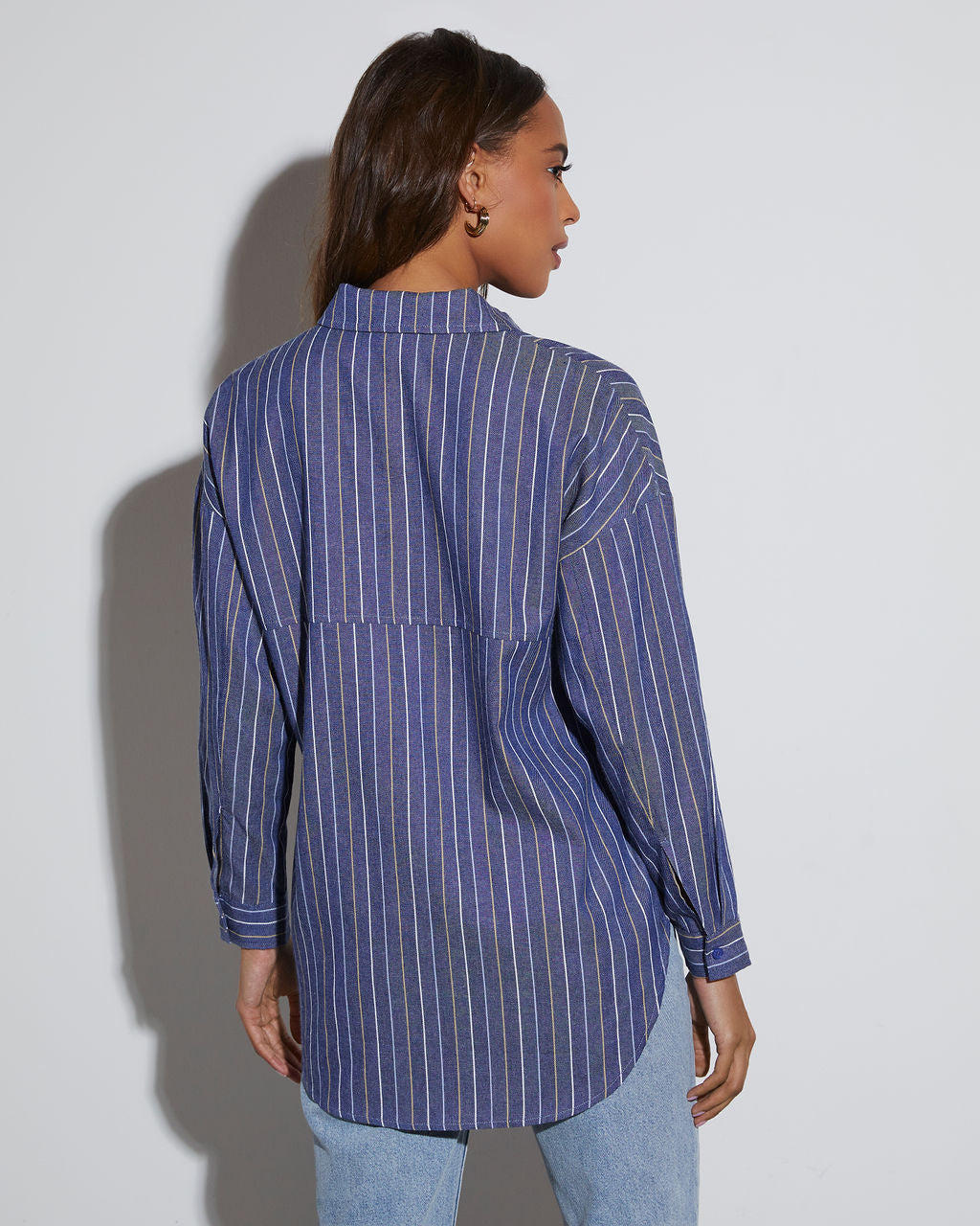 Wilson Striped Button Down Top-Matylis