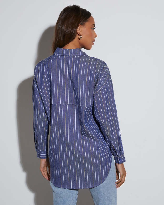 Wilson Striped Button Down Top-Matylis