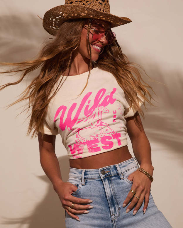 Wild West Cropped Graphic Tee-Matylis