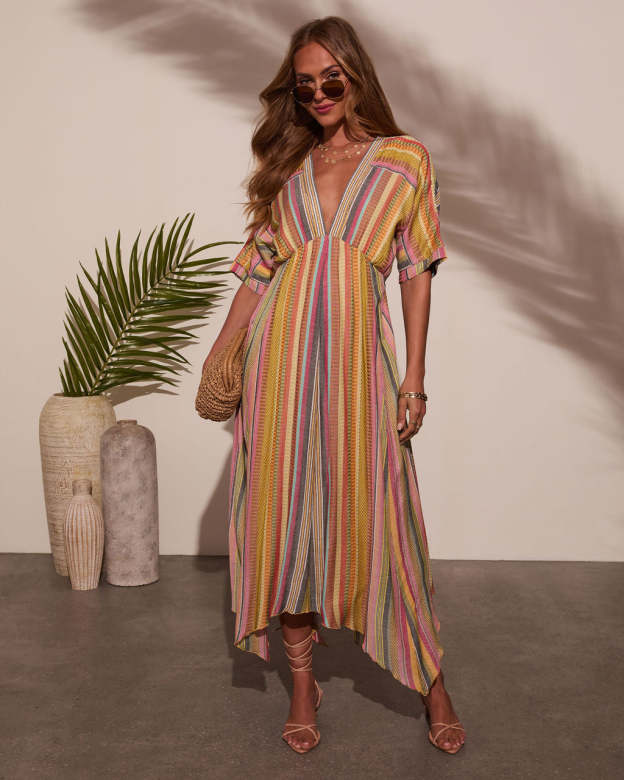 Vivica Striped Maxi Dress-Matylis