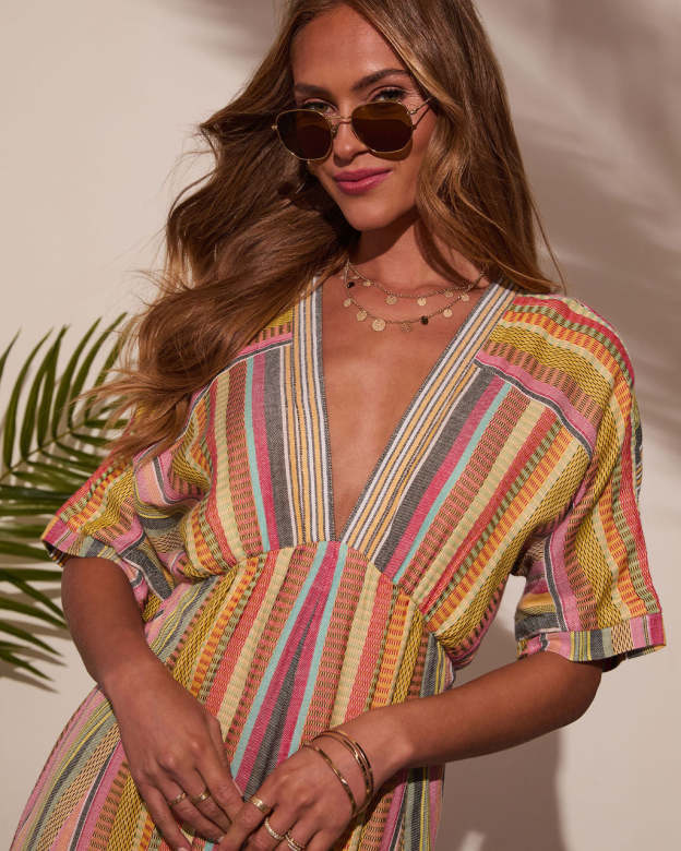 Vivica Striped Maxi Dress-Matylis