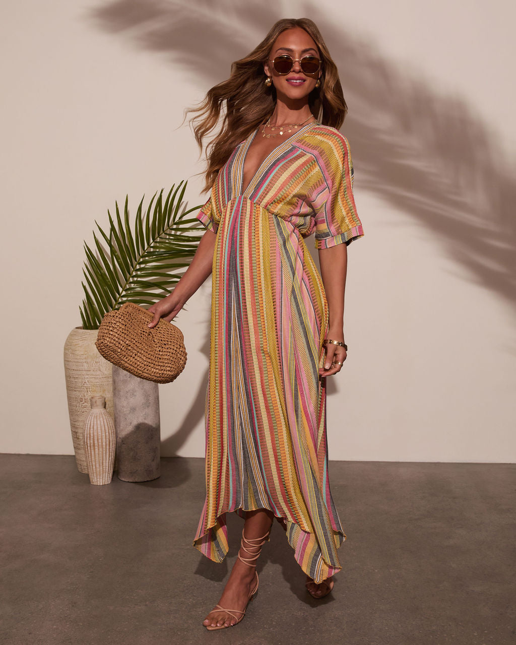 Vivica Striped Maxi Dress-Matylis