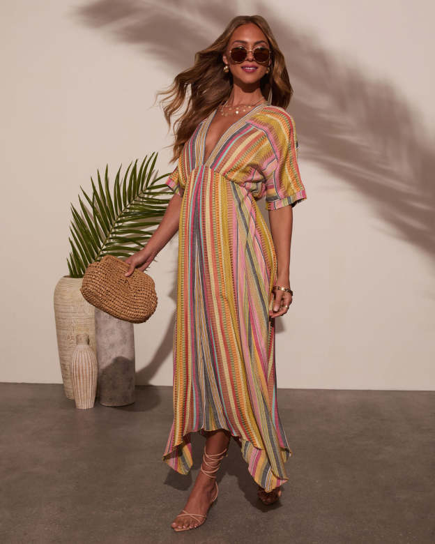 Vivica Striped Maxi Dress-Matylis