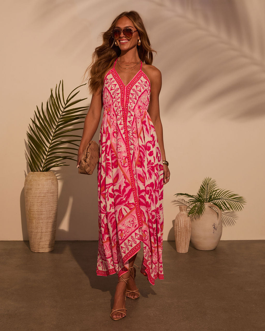 Vineyard Border Print Maxi Dress-Matylis
