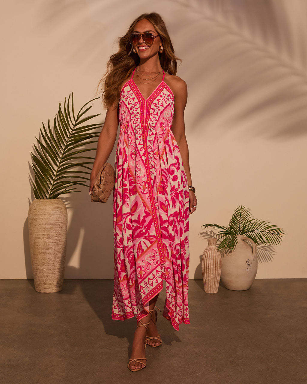 Vineyard Border Print Maxi Dress-Matylis