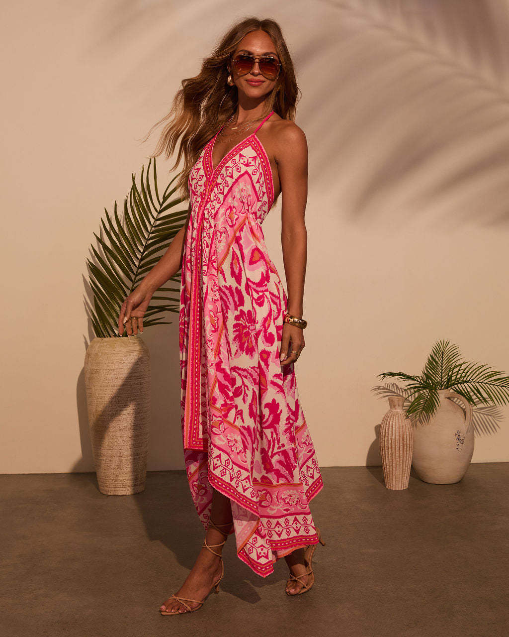 Vineyard Border Print Maxi Dress-Matylis