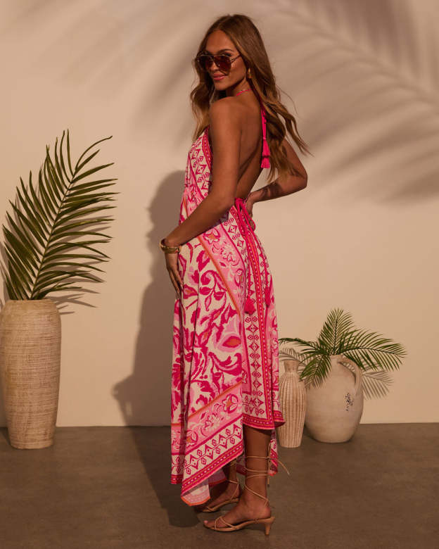 Vineyard Border Print Maxi Dress-Matylis