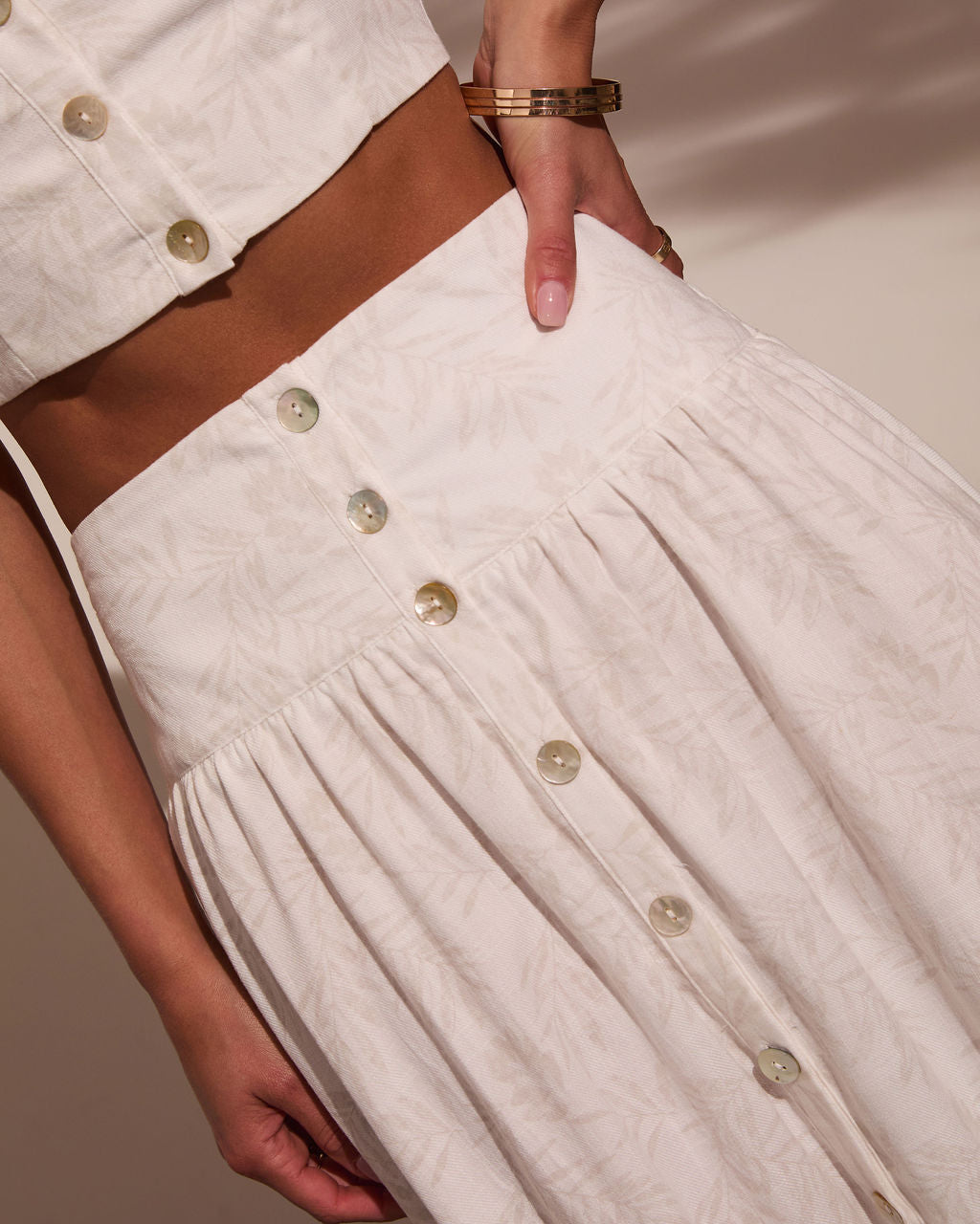 Tropical Chill Palm Midi Skirt-Matylis