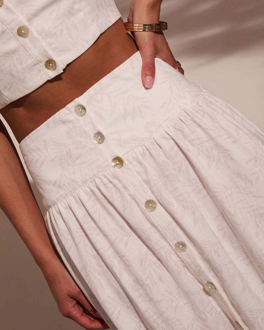 Tropical Chill Palm Midi Skirt-Matylis