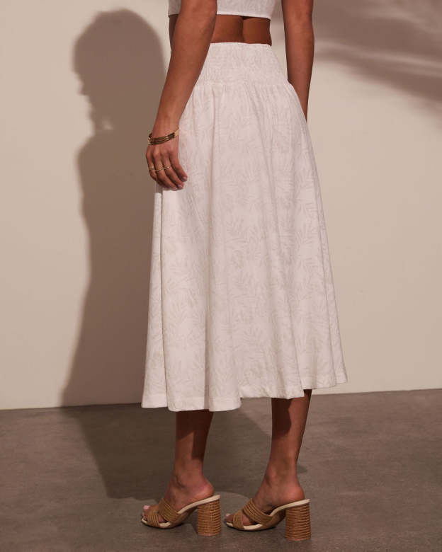 Tropical Chill Palm Midi Skirt-Matylis