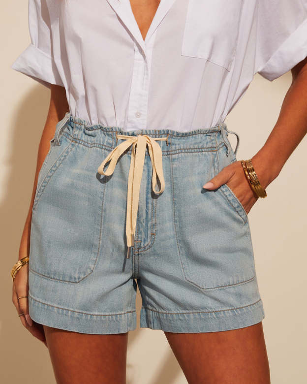 Westley Drawstring Denim Shorts-Matylis