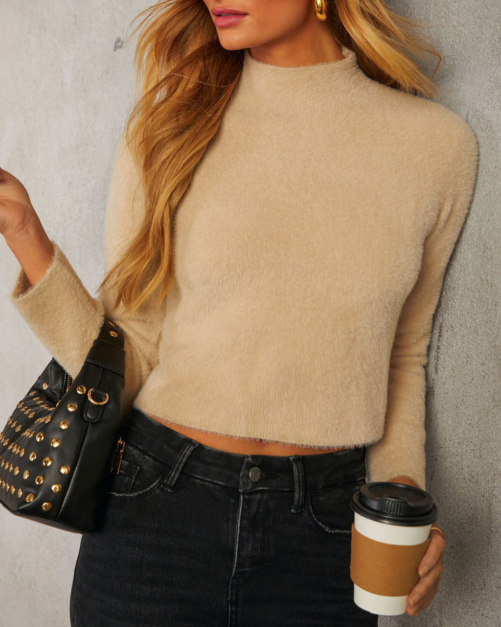 Vayda Cropped Turtle Neck Sweater-Matylis