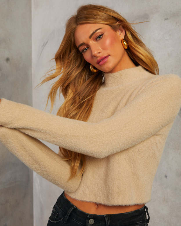 Vayda Cropped Turtle Neck Sweater-Matylis