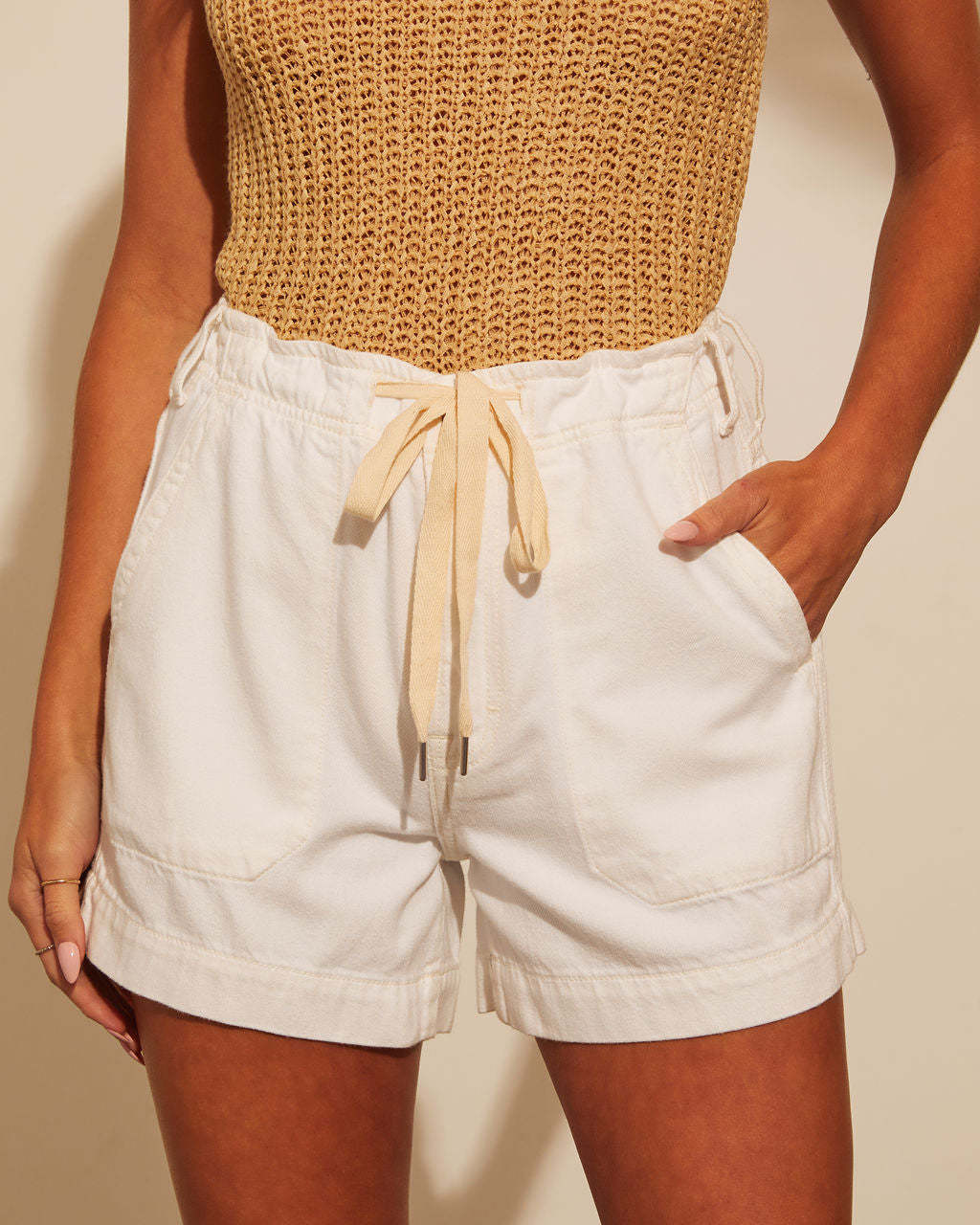 Westley Drawstring Denim Shorts-Matylis
