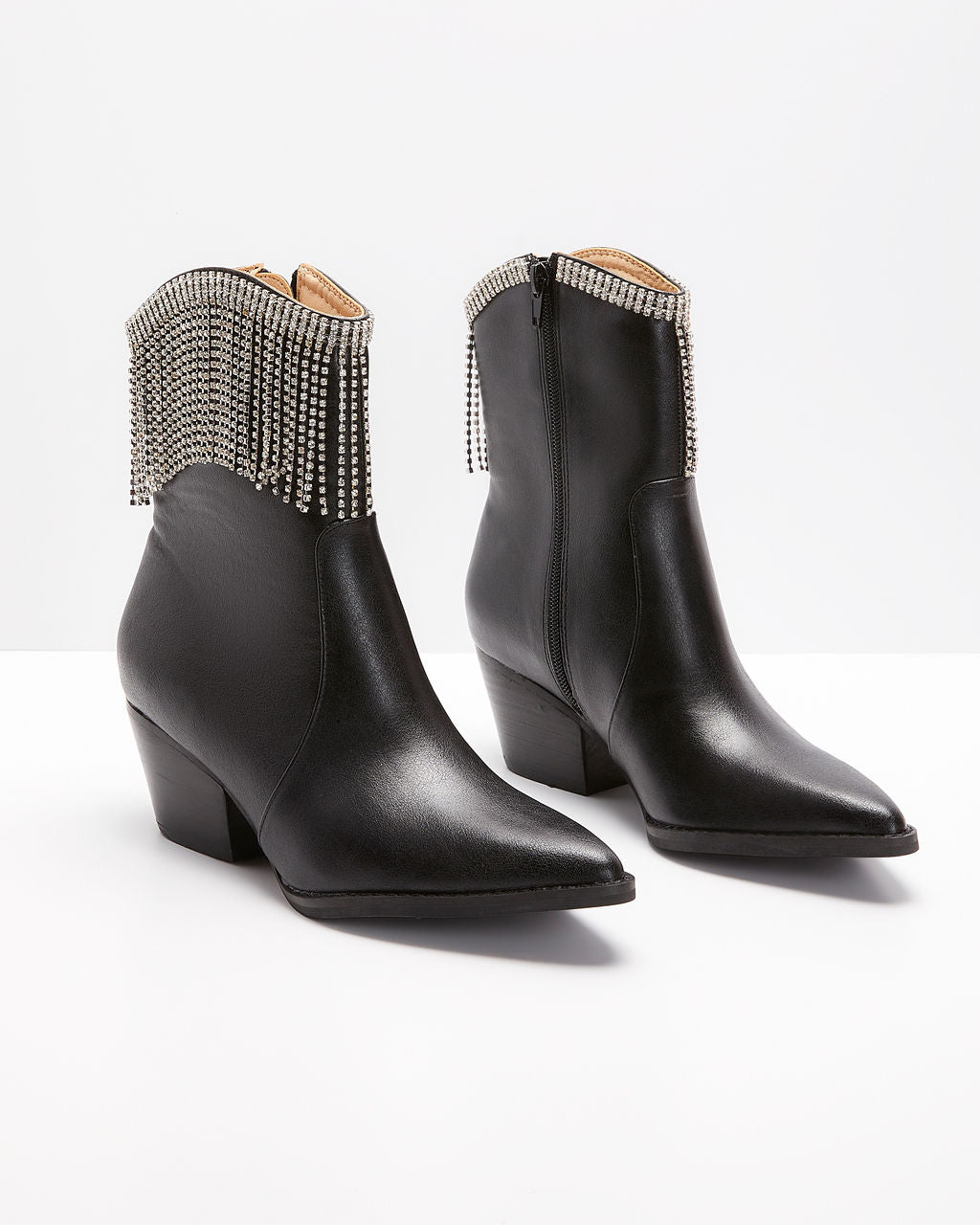 Womack Fringe Tassel Ankle Boots-Matylis