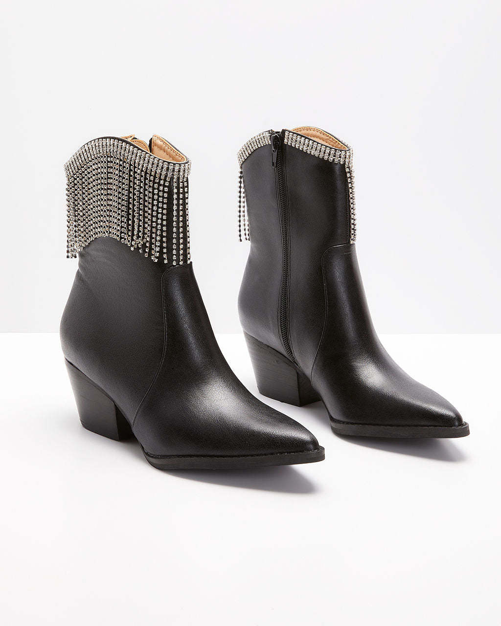 Womack Fringe Tassel Ankle Boots-Matylis