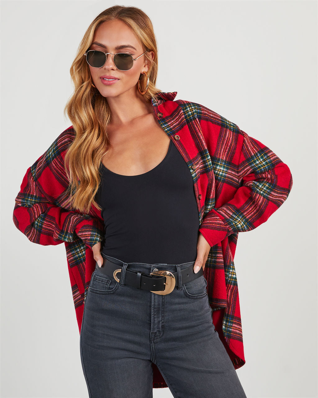 Tucker Plaid Shacket-Matylis