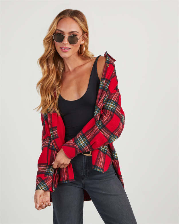 Tucker Plaid Shacket-Matylis