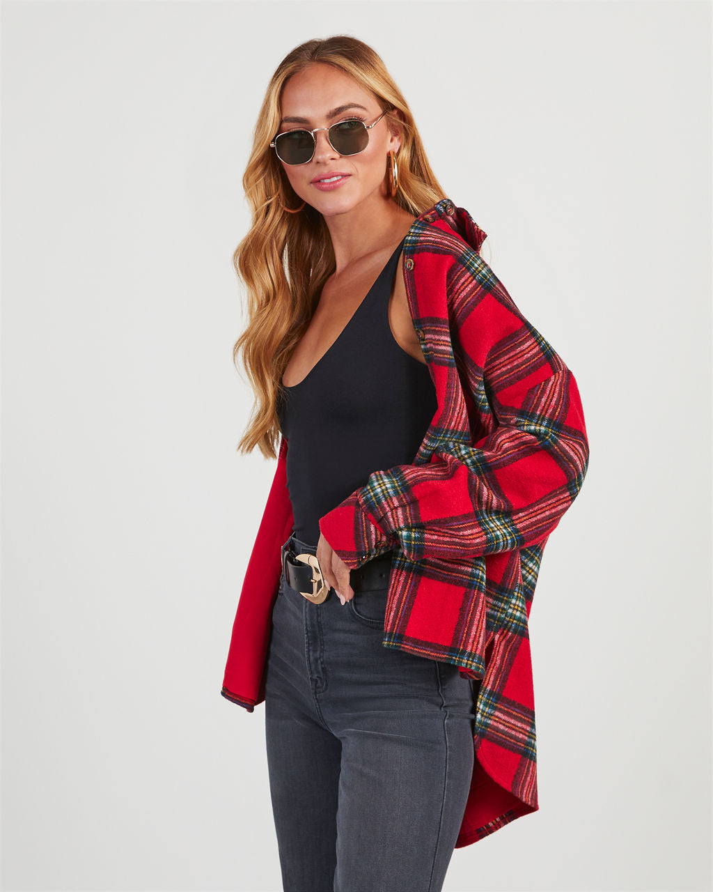 Tucker Plaid Shacket-Matylis