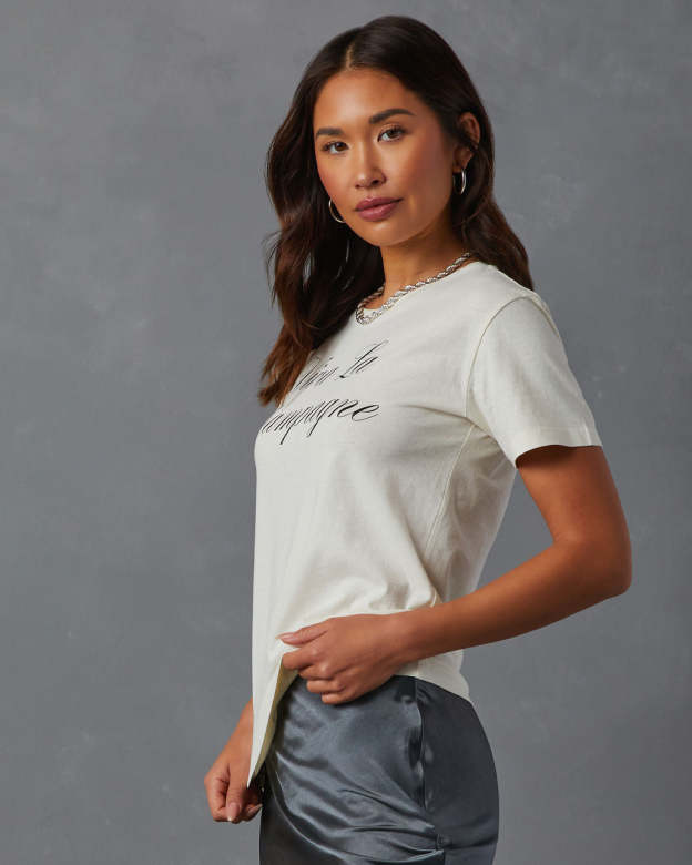 Viva La Champagne Graphic Tee-Matylis