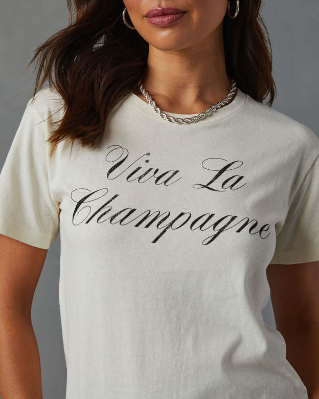 Viva La Champagne Graphic Tee-Matylis