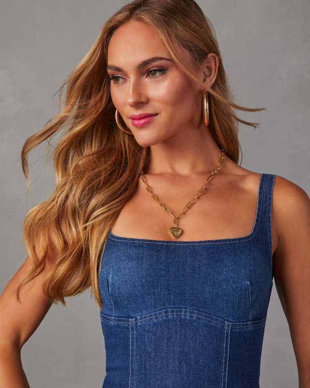 Warren Denim Midi Dress-Matylis