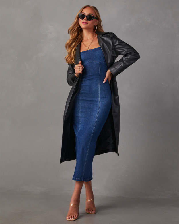 Warren Denim Midi Dress-Matylis