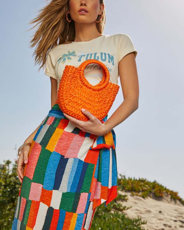 Valencia Small Rounded Straw Tote-Matylis