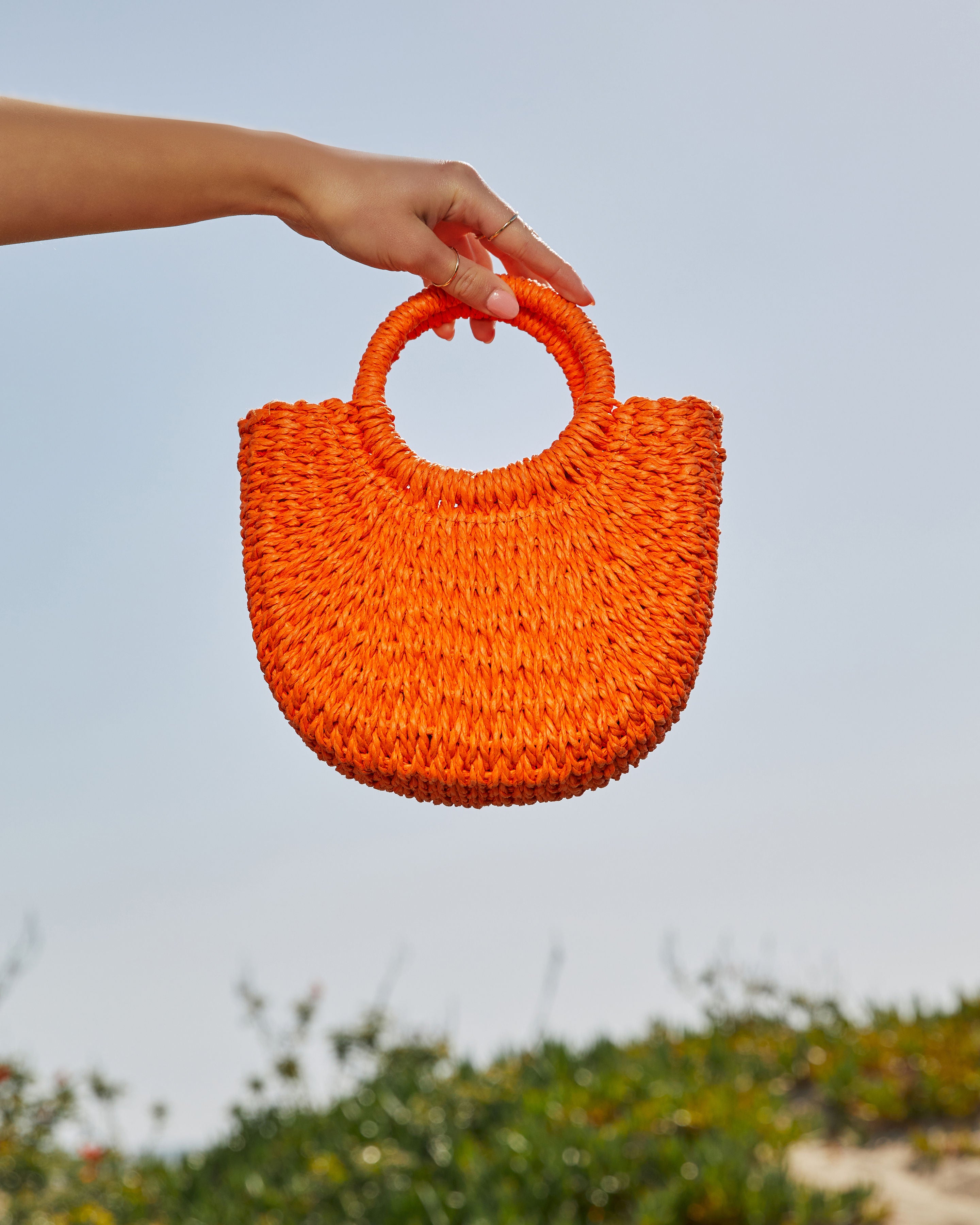 Valencia Small Rounded Straw Tote-Matylis