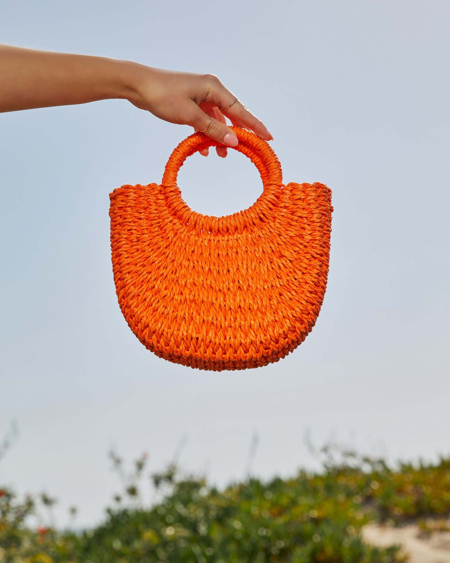 Valencia Small Rounded Straw Tote-Matylis