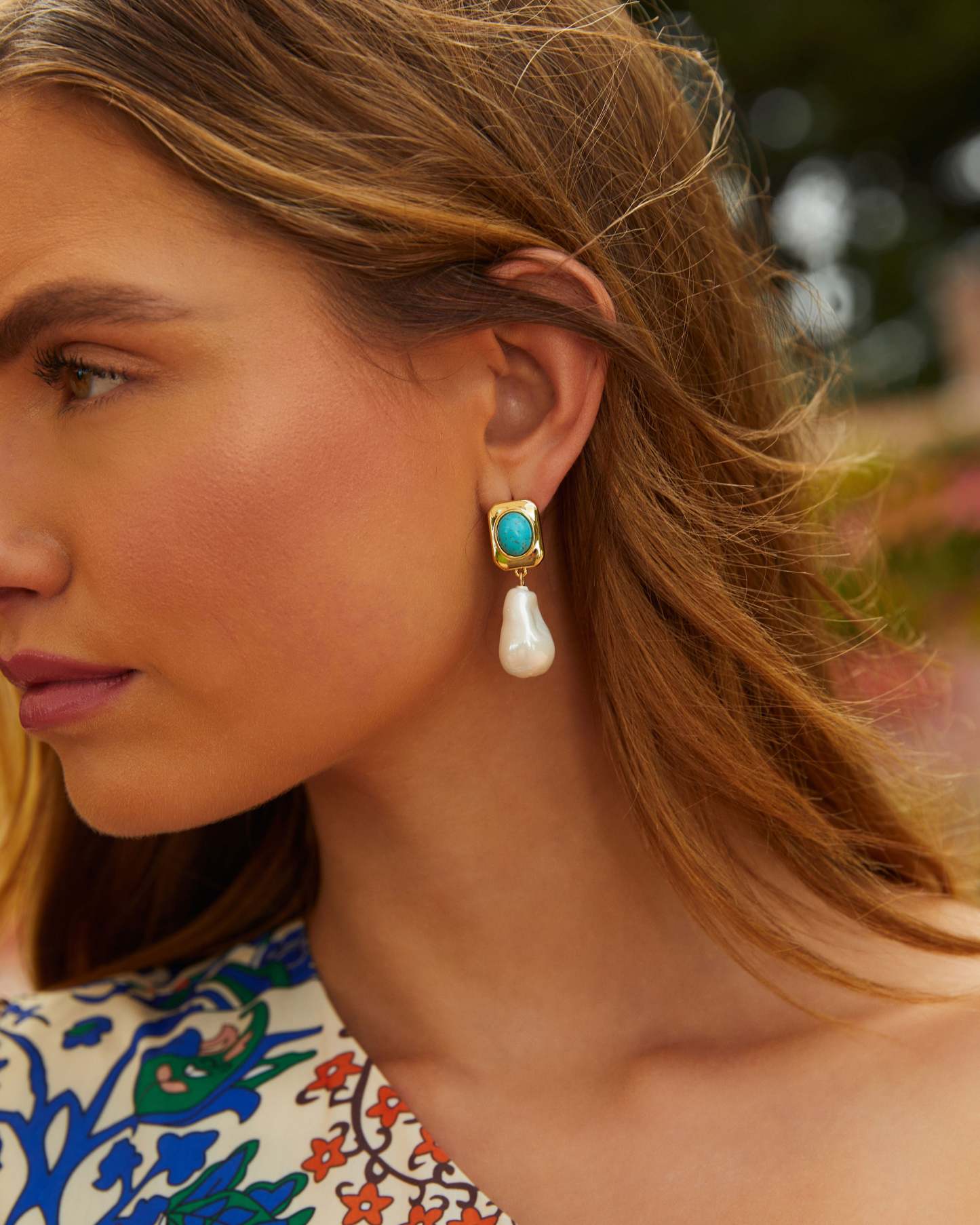 Tidal 18k Gold Plated Drop Earrings-Matylis