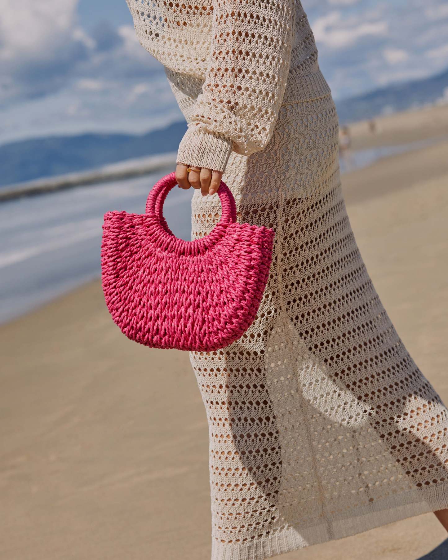 Valencia Small Rounded Straw Tote-Matylis