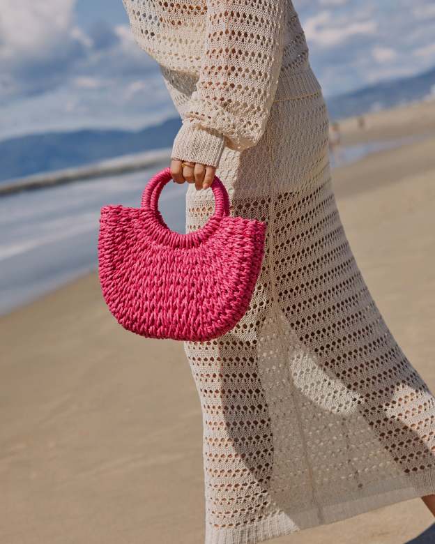 Valencia Small Rounded Straw Tote-Matylis